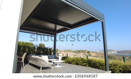 Pergola awning in the sunshine photo