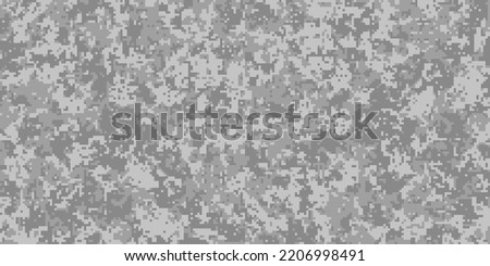 Pixel camouflage for a soldier army uniform. Modern camo fabric design. Digital military style vector background. Royalty-Free Stock Photo #2206998491