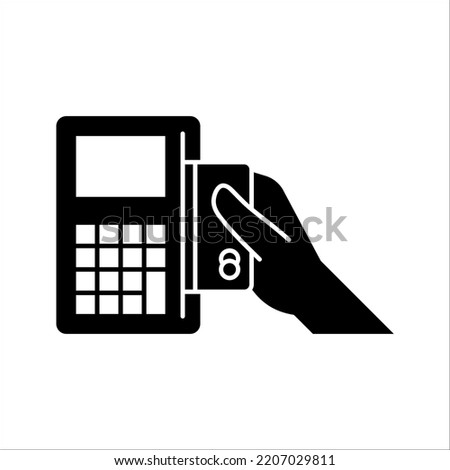 EDC machine and credit card, bank and financial related icon. vector illustration on white background
