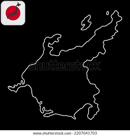 Chubu map, Japan region. Vector illustration
