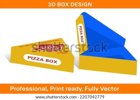 PIZZA BOX TRIANGLE SHAPE PACKAGING DESIGN TEMPLATE