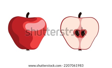 illustration of apple isolated on white background in vector format.	