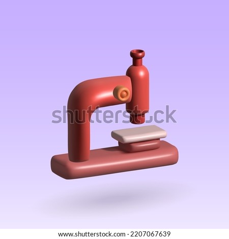 microscope isolated 3d icon. red microscope 3d illustration.