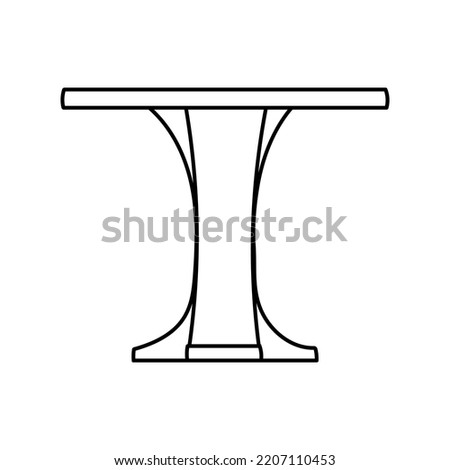 Small bar table side view hand drawn outline vector illustration. Isolated on white background