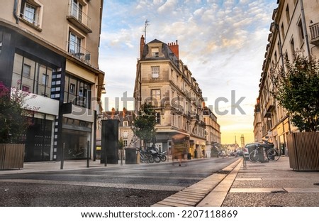 Central street in Blois, France. Beautiful evening city, Royalty-Free Stock Photo #2207118869