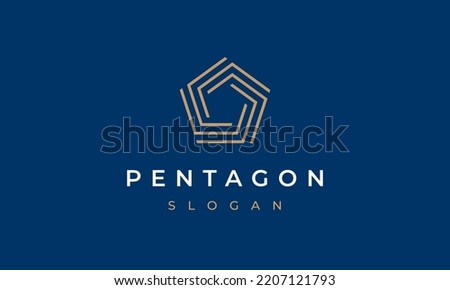 Geometrical Pentagon Logo Icon Symbol Design Royalty-Free Stock Photo #2207121793