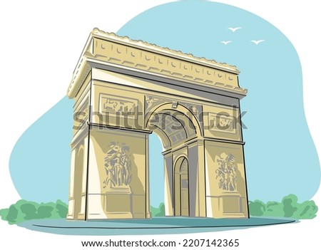 arc de triomphe paris landmark in Paris France Royalty-Free Stock Photo #2207142365