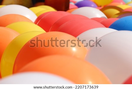 Closeup picture of colorful balloons as a texture or a background