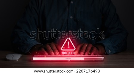Hacked concept.,Hackers use a computer to release malware viruses Ransom and harass organizations,steal important information,Malware,Cyber Attack,Hacking,virus,internet cyber security and data fraud Royalty-Free Stock Photo #2207176493