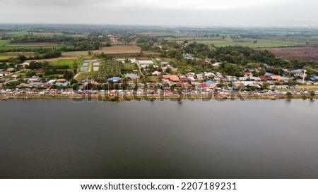 top view of village in thailand