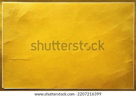 a large yellow square on the ground, a piece of yellow paper with white trim and no label. Copy space for you text. Yellow background, wallpaper, pattern.