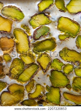 Full screen texture of delicious pistachio nougat