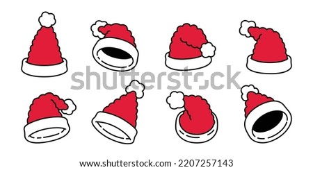 Santa Claus hat Christmas icon vector logo symbol character cartoon illustration doodle clip art design
