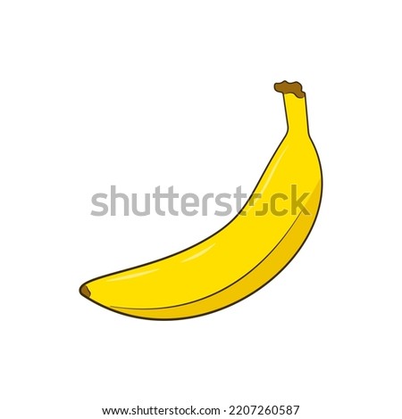 Fresh banana. Cartoon. Vector illustration. 