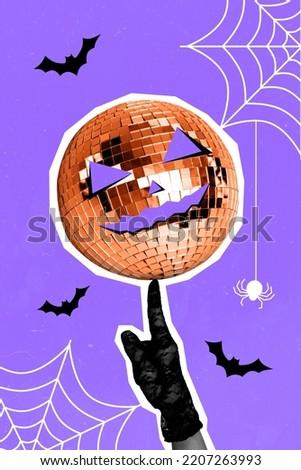 Creative 3d photo artwork graphics painting of hand arm spinning shiny disco ball isolated drawing background