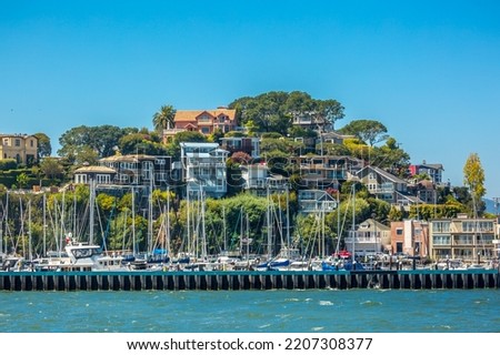 Coastal living, luxury houses around San Francisco bay Royalty-Free Stock Photo #2207308377