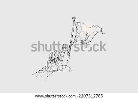 The particles, geometric art, line and dot of flag.
abstract vector illustration. graphic design concept of success.
- line stroke weight editable
