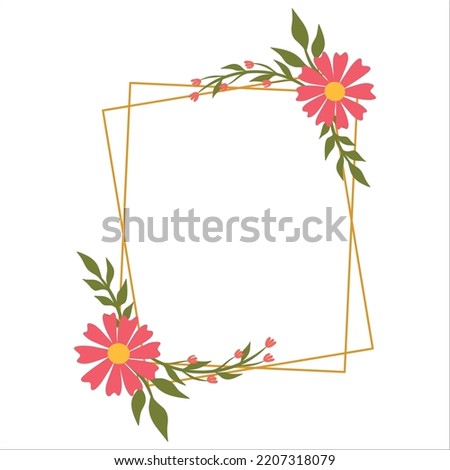floral frame vector decorative for wedding template