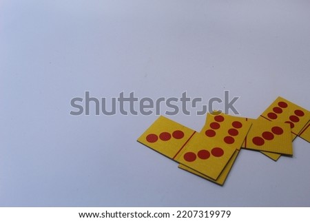 yellow domino card isolated on white.  gambling illustration