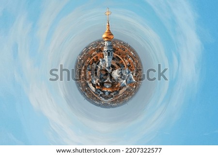 little planet church panorama vologda view landscape