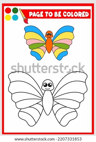 coloring book for kids. butterfly