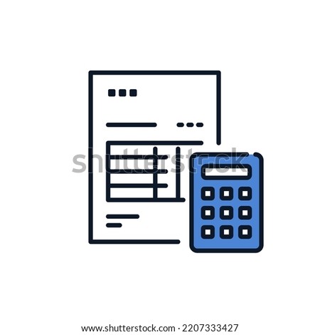 Quotation and calculator simple icon material