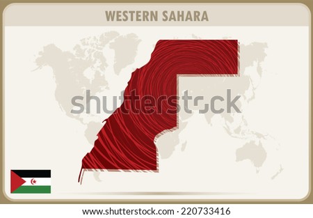 WESTERN SAHARA map graphic design,Vector.