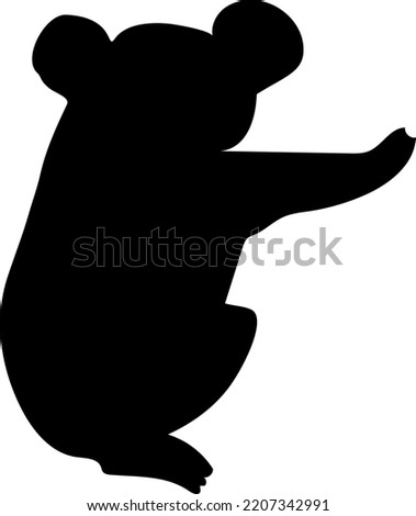 black color silhouette vector logo of a koala