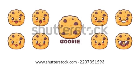 Cookie cartoon. food vector illustration. icon, expression.