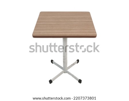 A square coffee table isolated on a white background. Office supplies