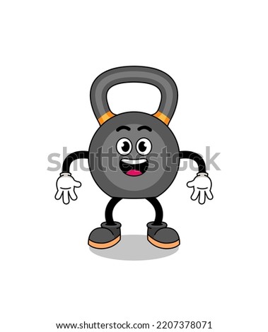 kettlebell cartoon with surprised gesture , character design