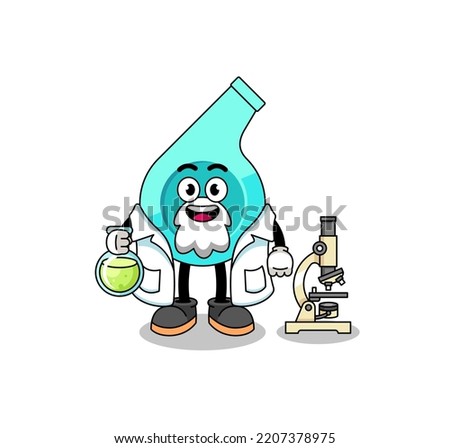 Mascot of whistle as a scientist , character design