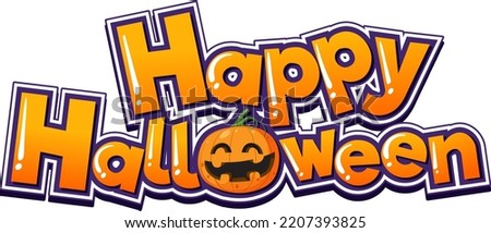 Happy Halloween Font Logo illustration
