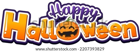 Happy halloween font logo illustration