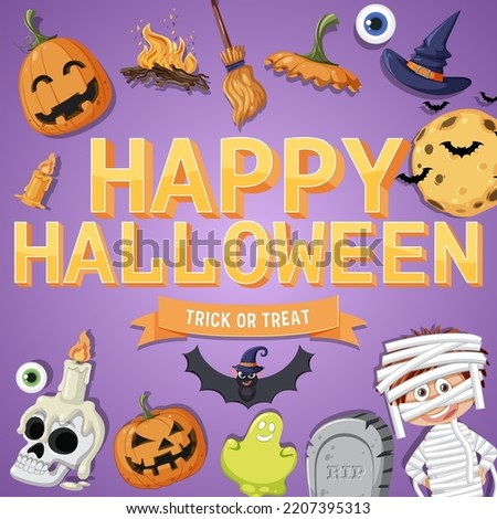 Happy Halloween Poster Template illustration