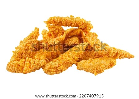 Isolated crispy fried fhicken strips Royalty-Free Stock Photo #2207407915