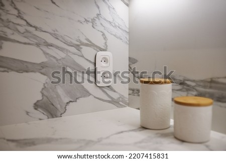 sockets in a modern bathroom, no people Royalty-Free Stock Photo #2207415831