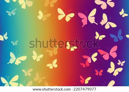 rainbow background lgbt lesbian gay bisexual transgender rainbow vibrant colorful colors clipart style pride love equality inclusion positive vibes white multicolored  3d illustration butterflies