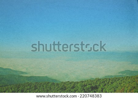 vintage fog and mountain paper picture