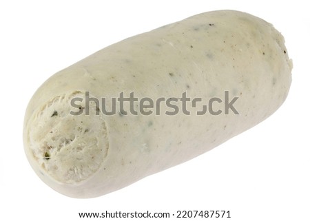 traditional Bavarian Weisswurst (white sausage) isolated on white background