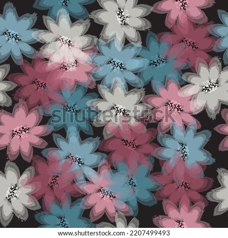 Seamless chamomile pattern. Watercolour illustration. Summer background. Vector illustration.
