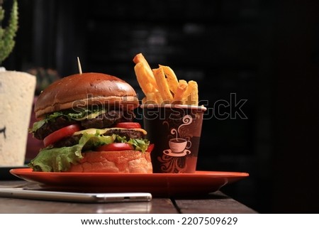 Beautiful pictures of burgers and delicious drinks