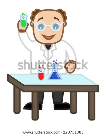 Scientist - Vector Character Cartoon Illustration