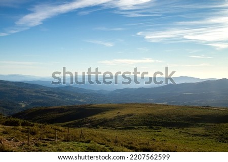 Mountain landscape in Sierra del Faro de Avion, Pontevedra province, Galicia, Spain Royalty-Free Stock Photo #2207562599