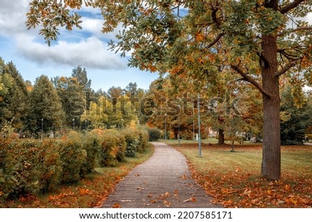 Autumn park in the city Royalty-Free Stock Photo #2207585171