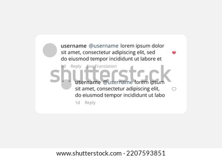 Mobile app. Comment window. Vector illustration. Royalty-Free Stock Photo #2207593851