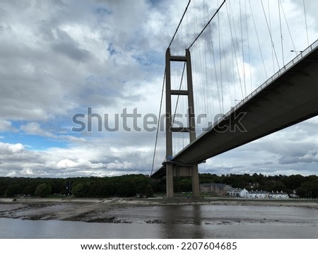 A shot of the Humber Bridge which links North Lincolnshire to the East Riding of Yorkshire. 