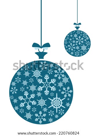 Christmas ball with snowflakes pattern