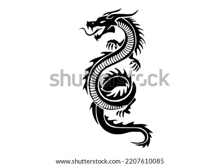 Black Dragon, isolated on white