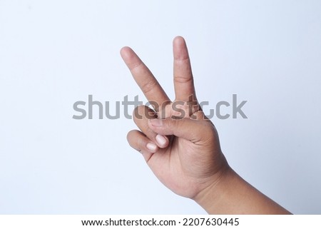 Hand signs Peace isolated on 
 White background